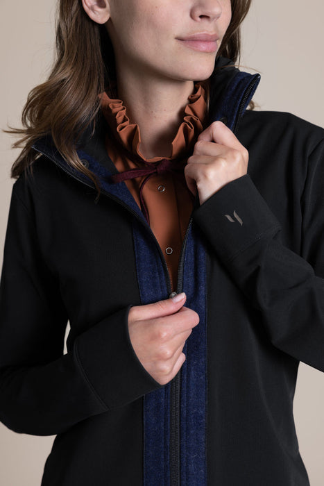 Harpa Stehkragen Jacke mit Zipp Schwarz & Navy