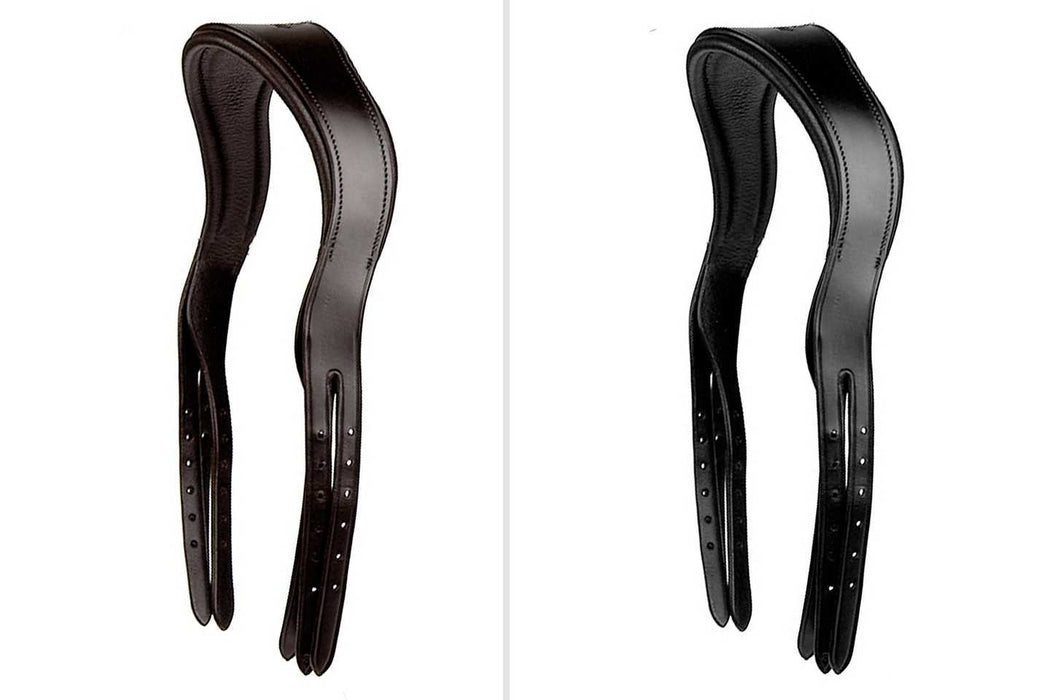 links: Genickstück Double Pro in schwarz, rechts: Genickstück Double Pro in braun