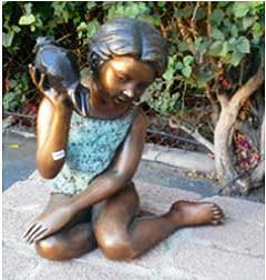 Bronze 'Girl with Shell' 30x50x51cm