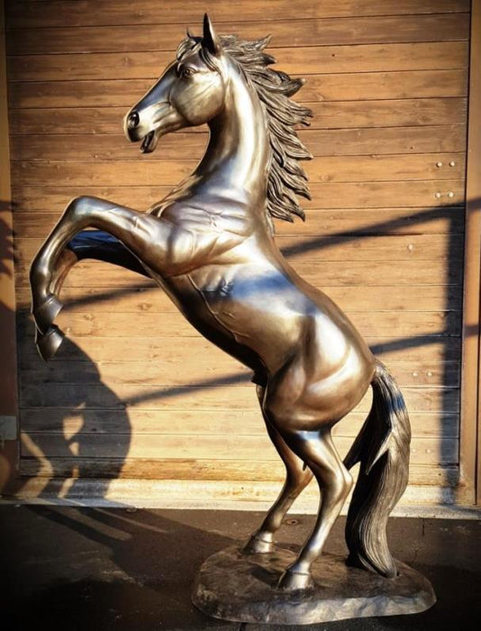 Bronze 'Rising Horse' 144cm (Glanz-Finish)