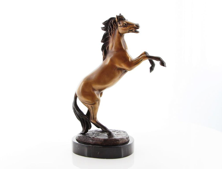 Bronze 'Rising Horse small' 28cm Marmorsockel schwarz