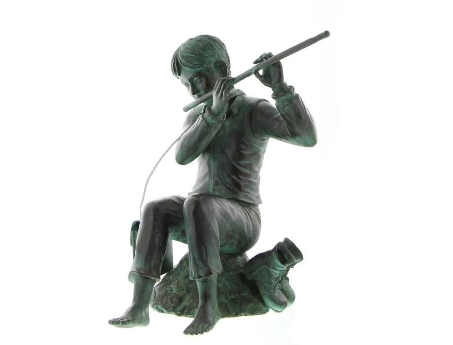 Bronze 'Boy Playing Flute' 45cm