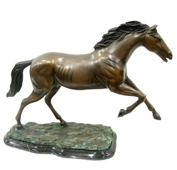 Bronze 'Horse on Marble Base' 38cm