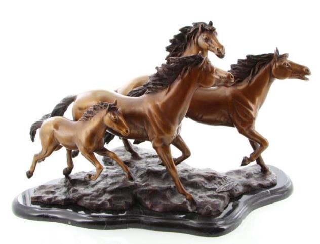 Bronze '4 Horses Running' 32cm