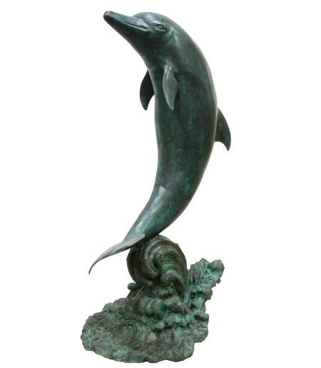 Bronze 'Single Dolphin on Wave' 108cm